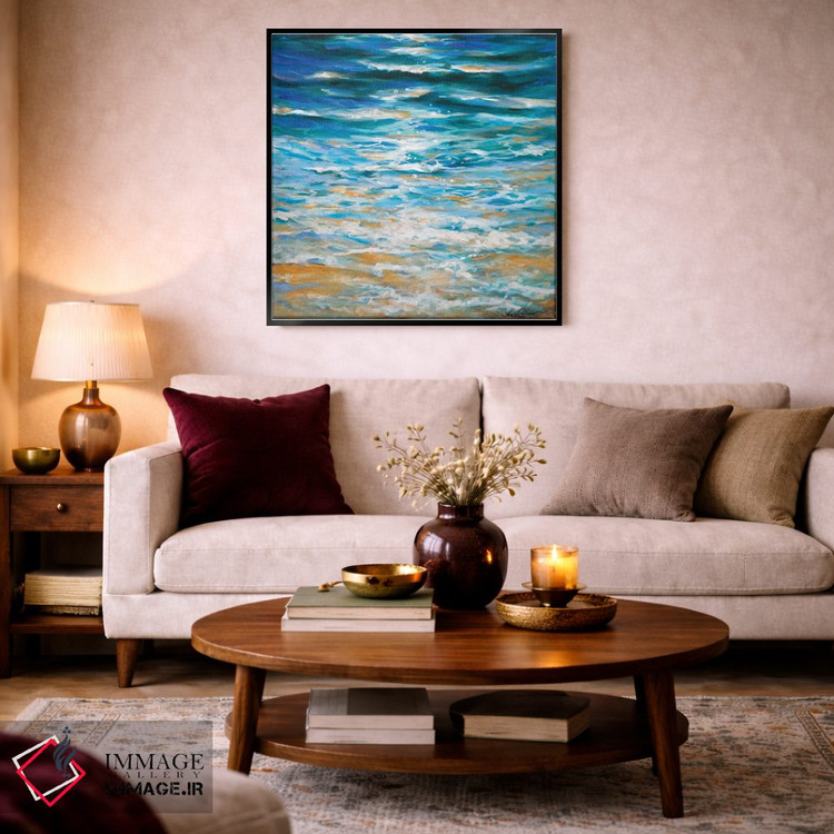 تابلو انتزاعی "لبه جزر و مد" اثر لیندا اولسن - D4B