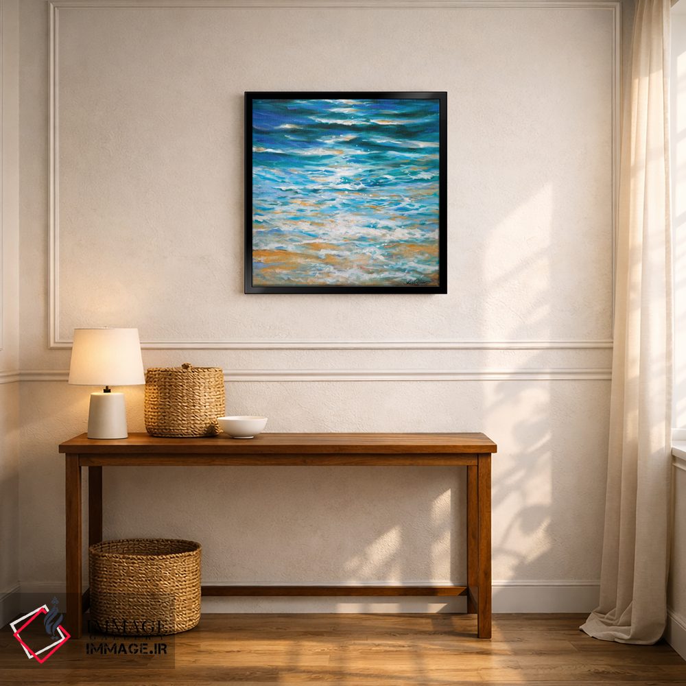 تابلو انتزاعی "لبه جزر و مد" اثر لیندا اولسن - D6B