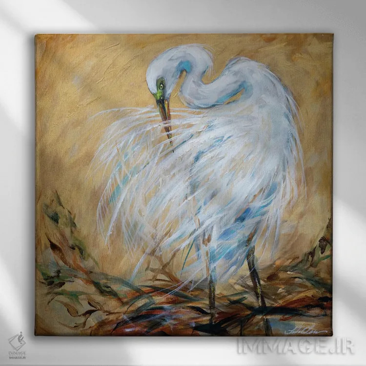 تابلو دکوراتیو آرایش کردن اثر لیندا اولسن - نمای روبهرو روی دیوار