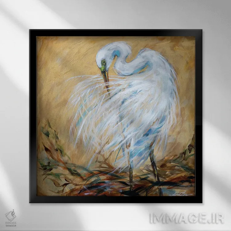 تابلو دکوراتیو آرایش کردن اثر لیندا اولسن - نمای قابدار مشکی