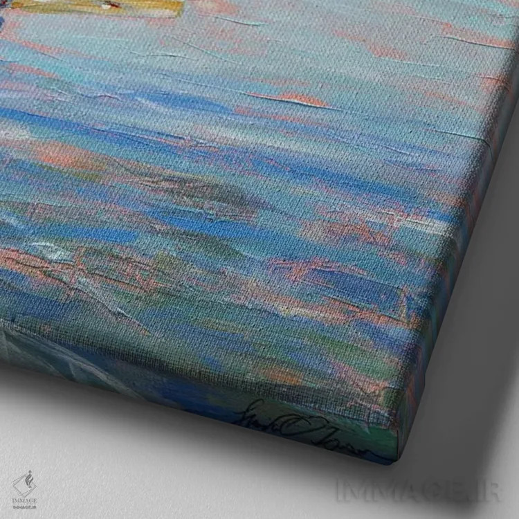 تابلو انتزاعی کشیده شدن اثر لیندا اولسن - نمای نزدیک بافت بوم