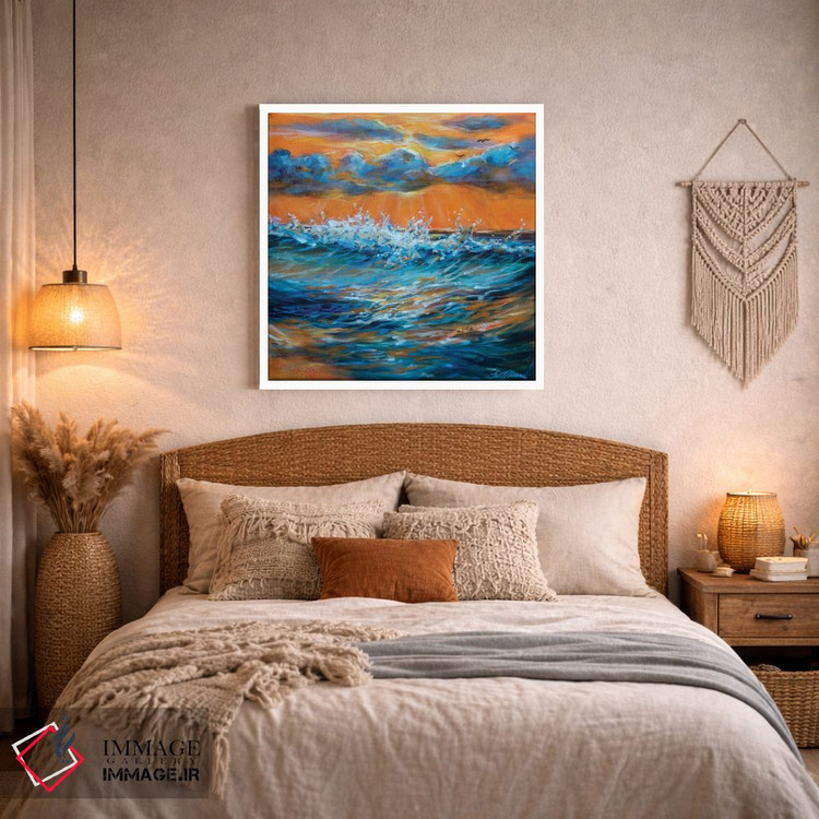 تابلو انتزاعی طلوع نارنجی اثر لیندا اولسن - D2W