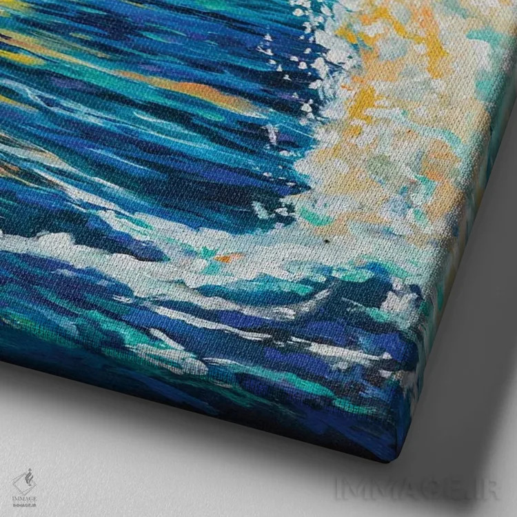 تابلو دکوراتیو پیچش غروب آفتاب اثر لیندا اولسن - نمای نزدیک بافت بوم