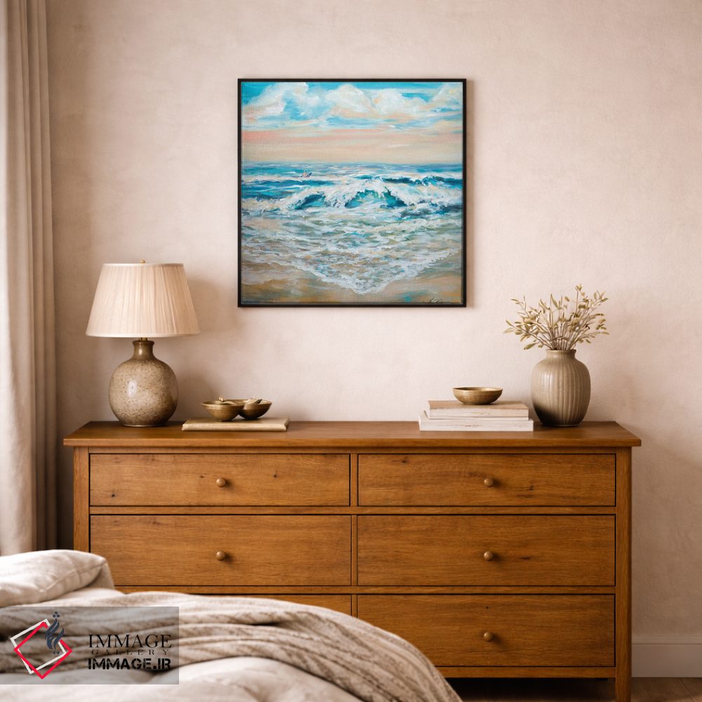 تابلو انتزاعی موج سواری تابستانی اثر لیندا اولسن - D1B