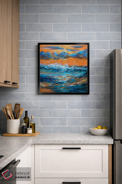 تابلو انتزاعی طلوع نارنجی اثر لیندا اولسن - D4B