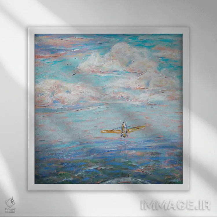 تابلو انتزاعی کشیده شدن اثر لیندا اولسن - نمای قابدار سفید