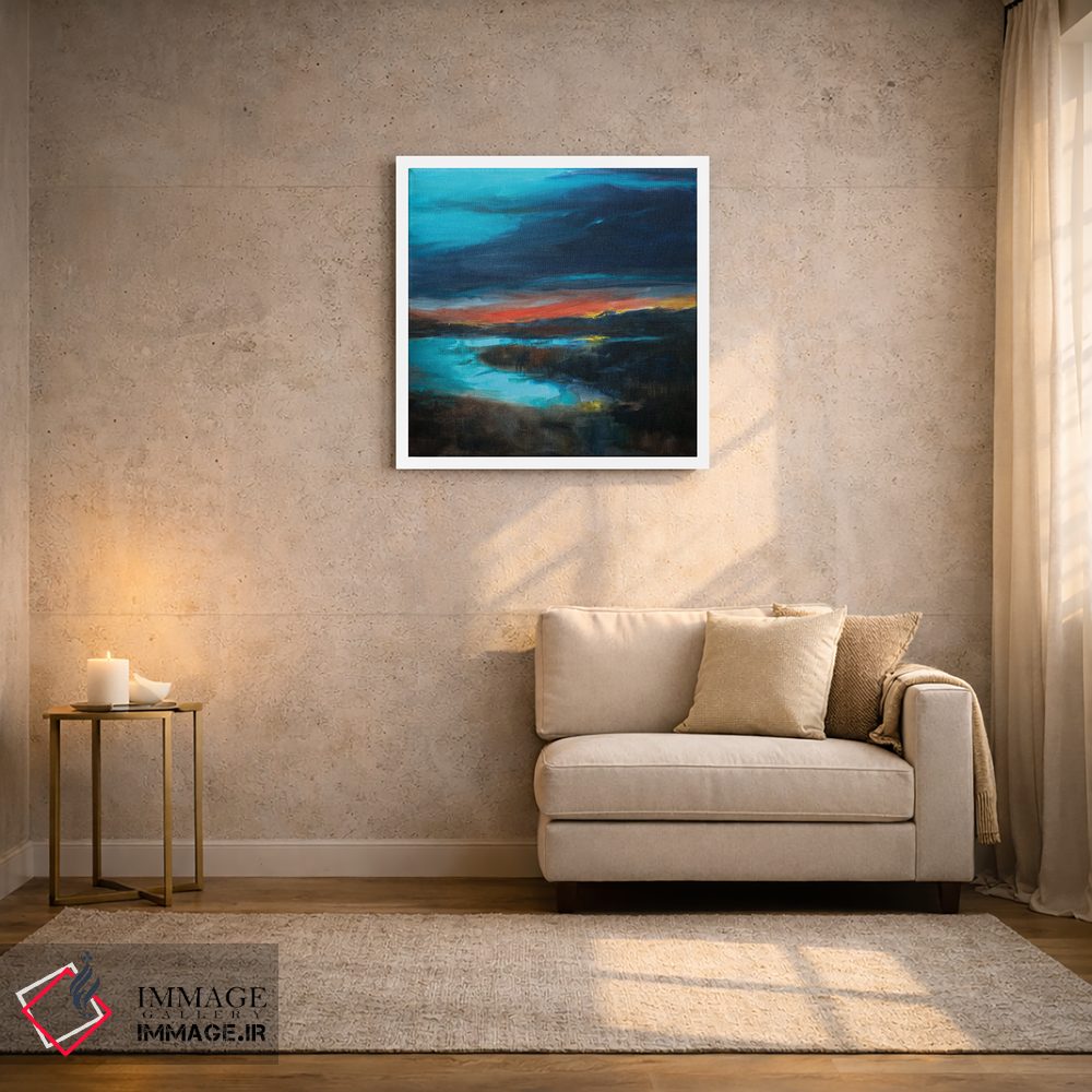 تابلو انتزاعی غروب در مرداب نمکی اثر لیندا اولسن - D2W