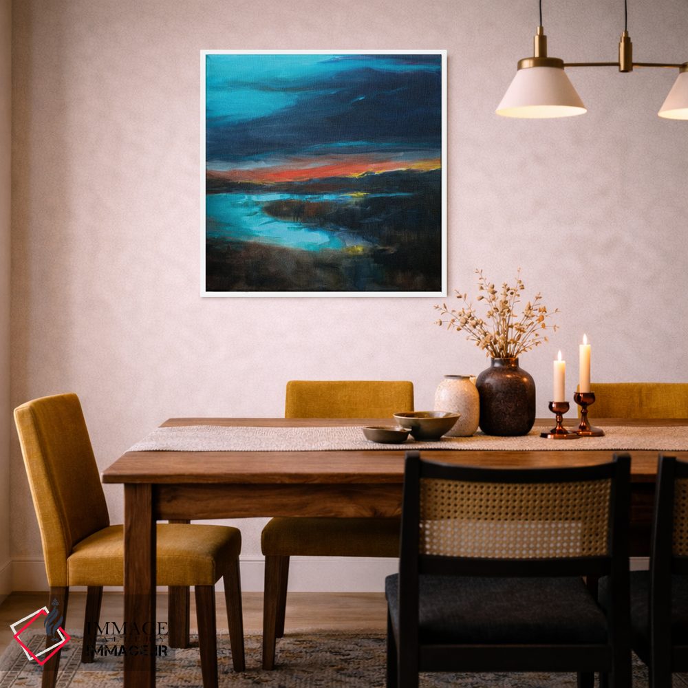 تابلو انتزاعی غروب در مرداب نمکی اثر لیندا اولسن - D4W