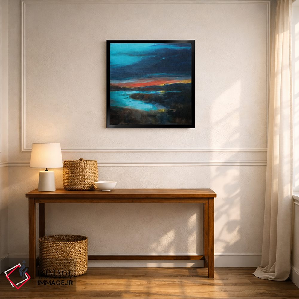 تابلو انتزاعی غروب در مرداب نمکی اثر لیندا اولسن - D6B