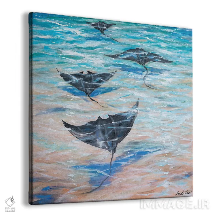 تابلو دکوراتیو قایقرانی زیر آب اثر لیندا اولسن - نمای پرسپکتیو محصول