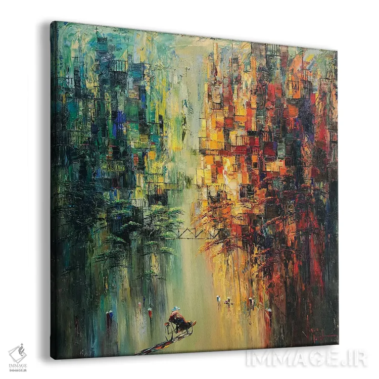 تابلو انتزاعی آفتاب دیرهنگام پاییزی ۱ اثر له نگوک کوآن - نمای پرسپکتیو محصول