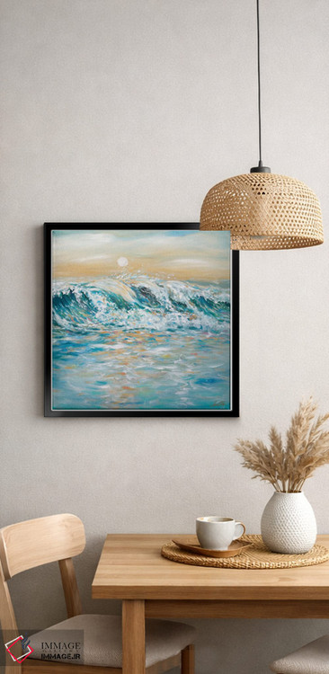 تابلو انتزاعی پاشیدن آب دریا اثر لیندا اولسن - D4B