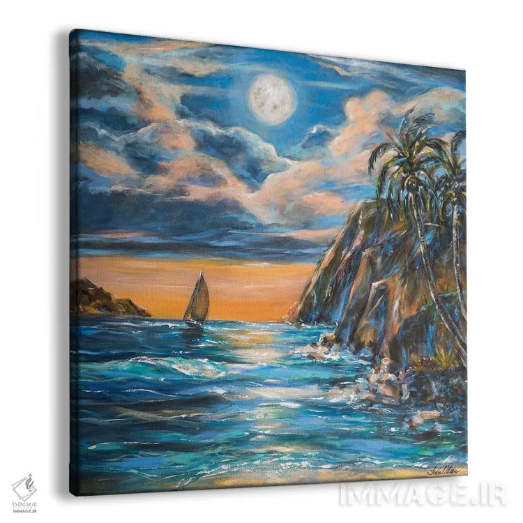 تابلو دکوراتیو عشق جزیره ای اثر لیندا اولسن - نمای پرسپکتیو محصول