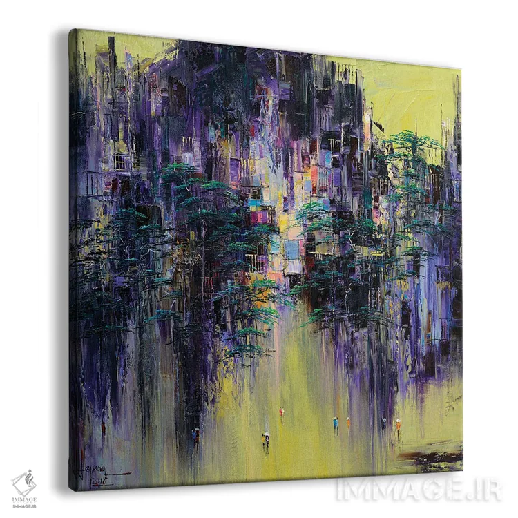 تابلو انتزاعی عصر در کوچه قدیمی اثر له نگوک کوآن - نمای پرسپکتیو محصول