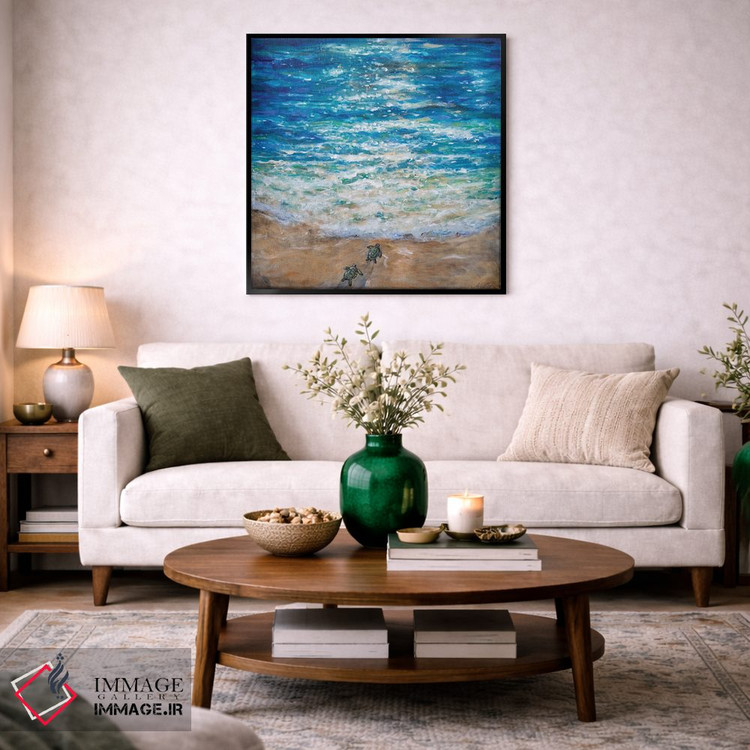 تابلو دکوراتیو اولین شیرجه لاک پشت دریایی اثر لیندا اولسن - D2B
