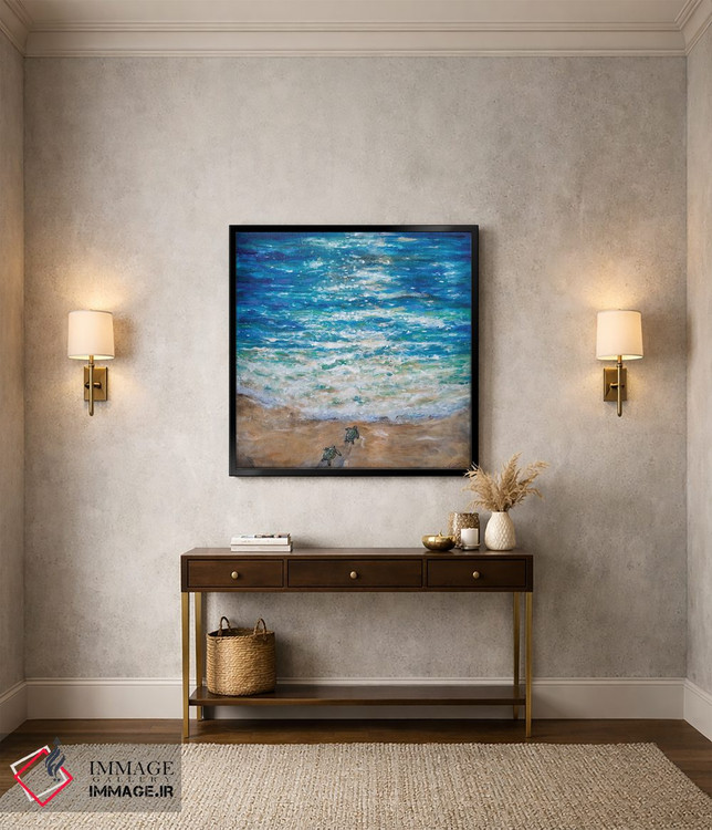 تابلو دکوراتیو اولین شیرجه لاک پشت دریایی اثر لیندا اولسن - D4B