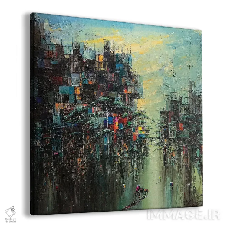 تابلو انتزاعی خیابان گل ۱ اثر له نگوک کوآن - نمای پرسپکتیو محصول