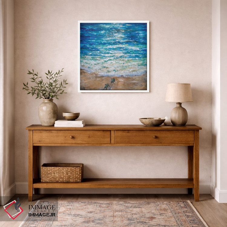 تابلو دکوراتیو اولین شیرجه لاک پشت دریایی اثر لیندا اولسن - D6W