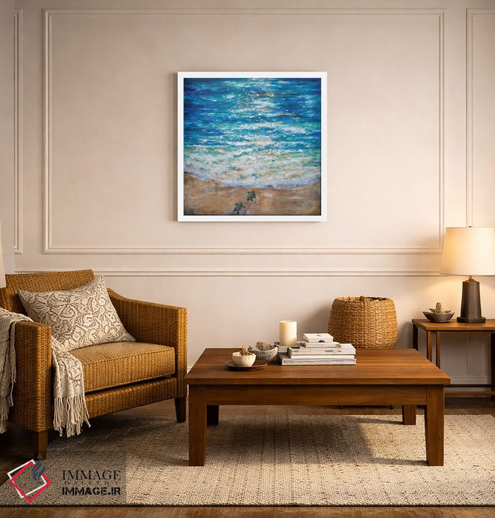 تابلو دکوراتیو اولین شیرجه لاک پشت دریایی اثر لیندا اولسن - D5W