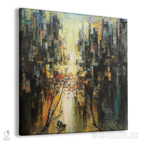 تابلو انتزاعی برگ ریزان اثر له نگوک کوآن - نمای پرسپکتیو محصول