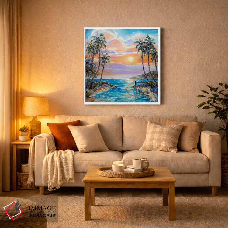 تابلو دکوراتیو عاشقان هنگام غروب اثر لیندا اولسن - D2W