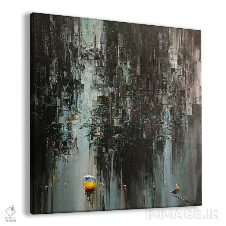 تابلو انتزاعی جاده در فصل روشنایی و تاریکی اثر له نگوک کوآن - نمای پرسپکتیو محصول