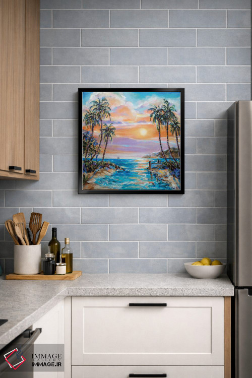 تابلو دکوراتیو عاشقان هنگام غروب اثر لیندا اولسن - D4B