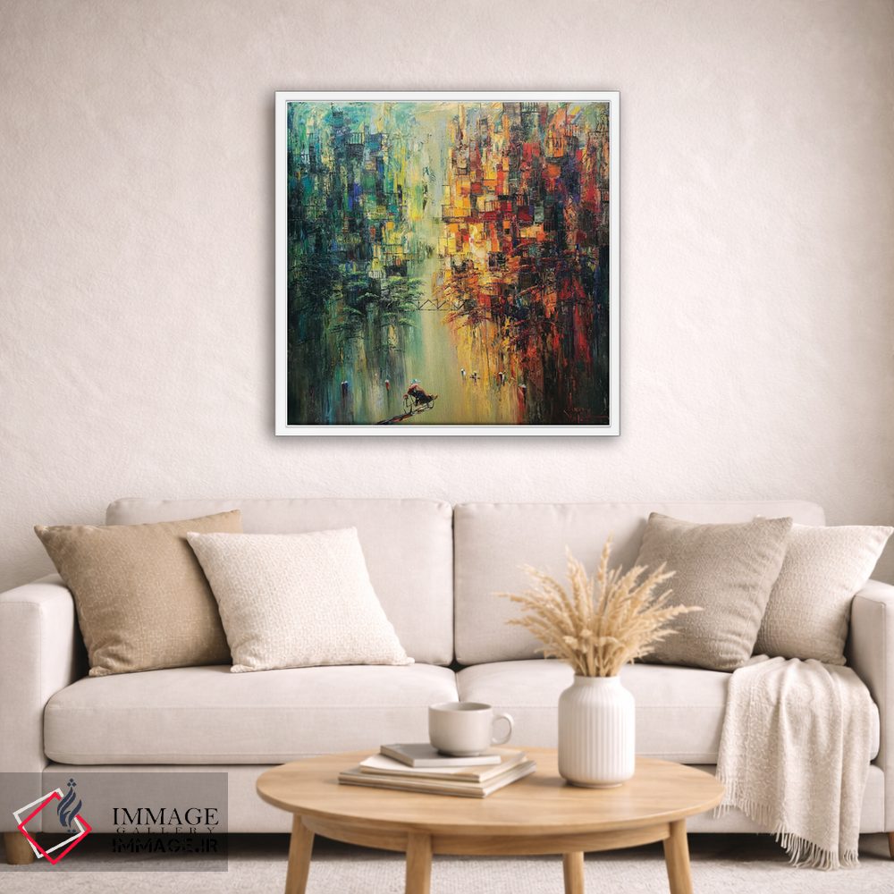 تابلو انتزاعی آفتاب دیرهنگام پاییزی ۱ اثر له نگوک کوآن - D2W