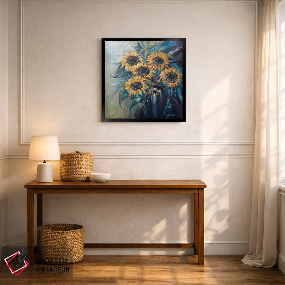 تابلو دکوراتیو دسته گل آفتابگردان اثر لیندا اولسن - D6B