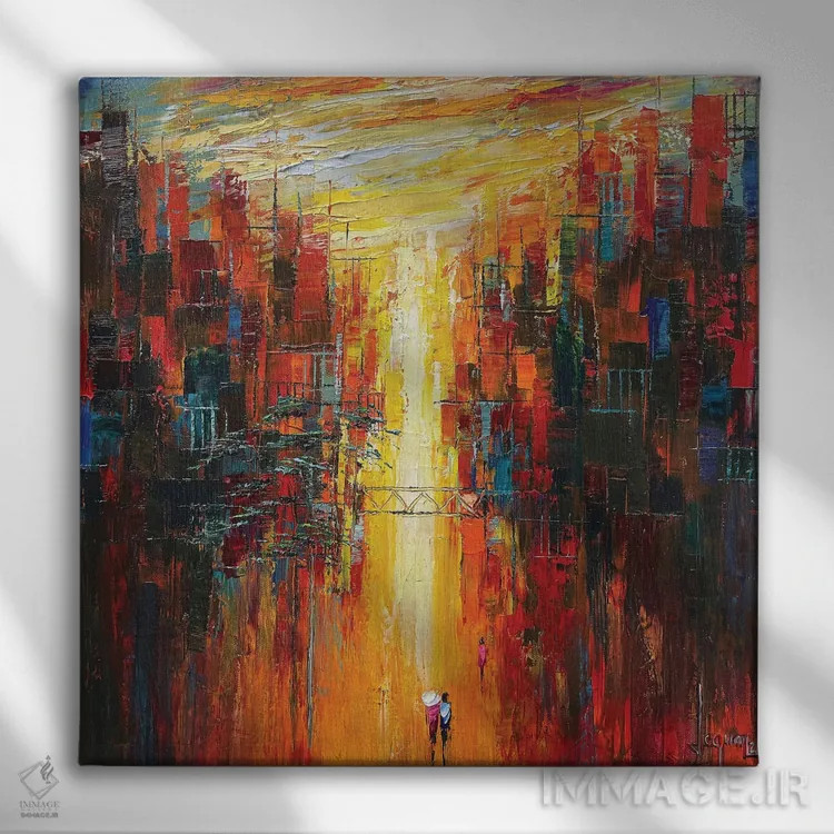 تابلو دکوراتیو دلتنگ خورشید اثر له نگوک کوآن - نمای روبهرو روی دیوار