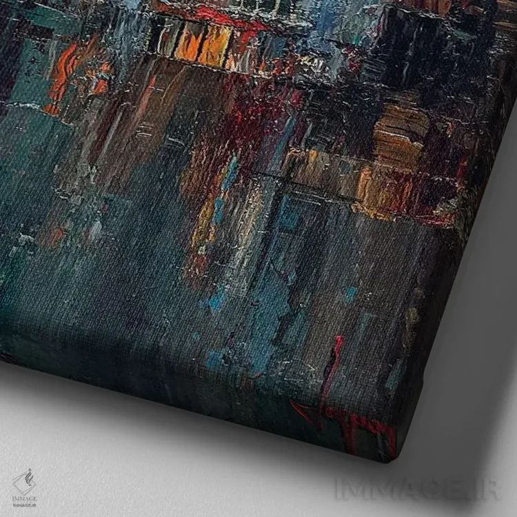 تابلو دکوراتیو فصل عبور از خیابان اثر له نگوک کوآن - نمای نزدیک بافت بوم