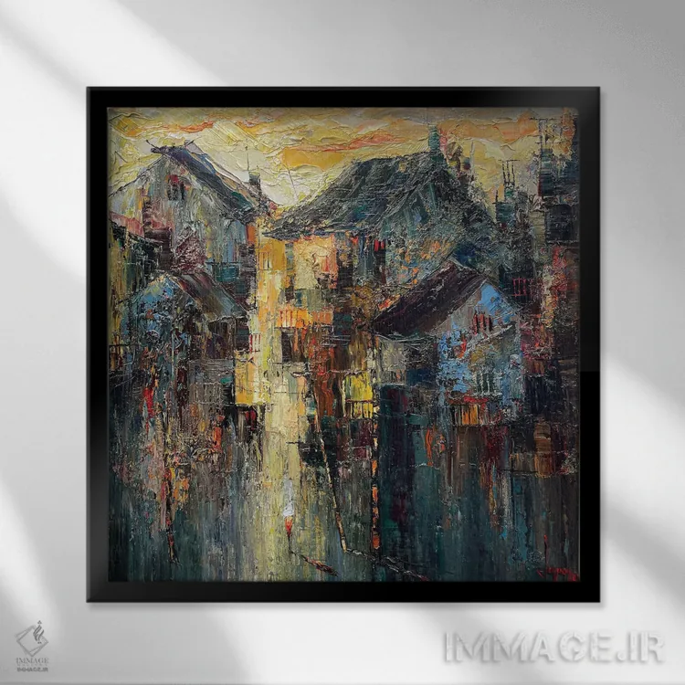 تابلو دکوراتیو فصل عبور از خیابان اثر له نگوک کوآن - نمای قابدار مشکی