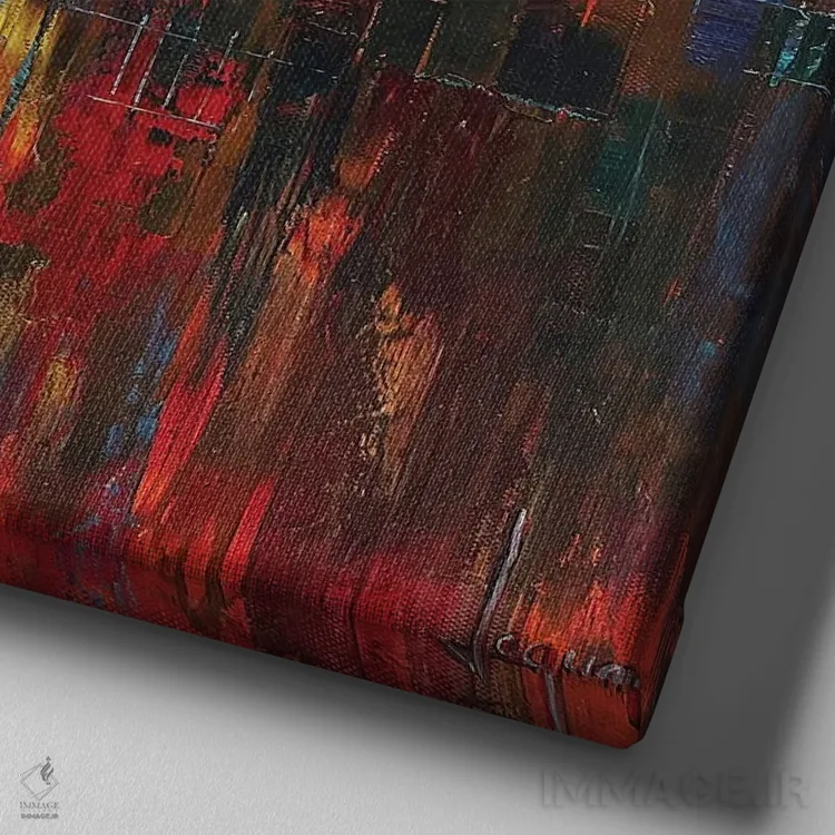 تابلو دکوراتیو دلتنگ خورشید اثر له نگوک کوآن - نمای نزدیک بافت بوم