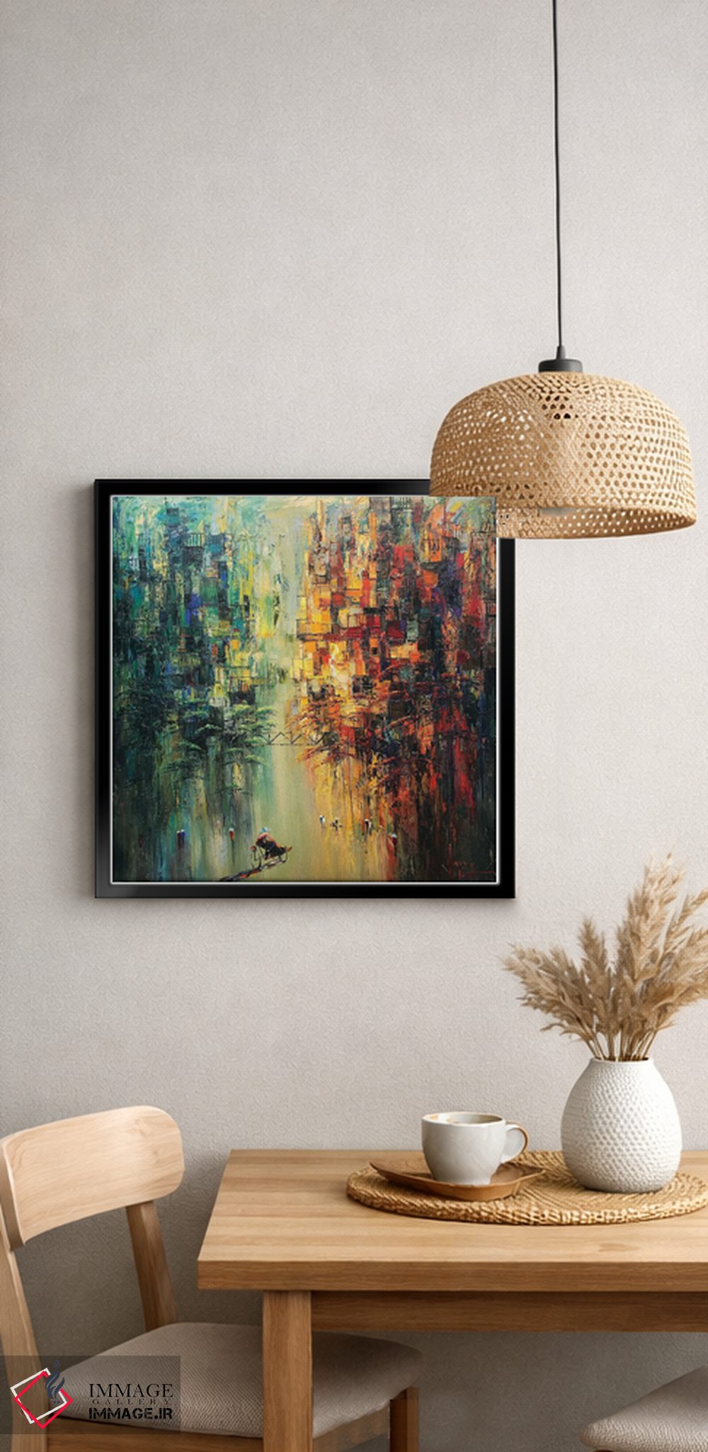 تابلو انتزاعی آفتاب دیرهنگام پاییزی ۱ اثر له نگوک کوآن - D6B