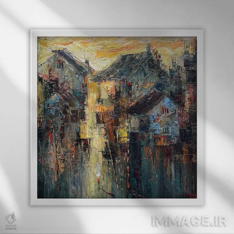 تابلو دکوراتیو فصل عبور از خیابان اثر له نگوک کوآن - نمای قابدار سفید