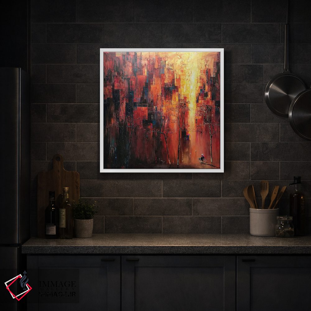 تابلو انتزاعی پاییز رنگ باخته اثر له نگوک کوآن - D2W