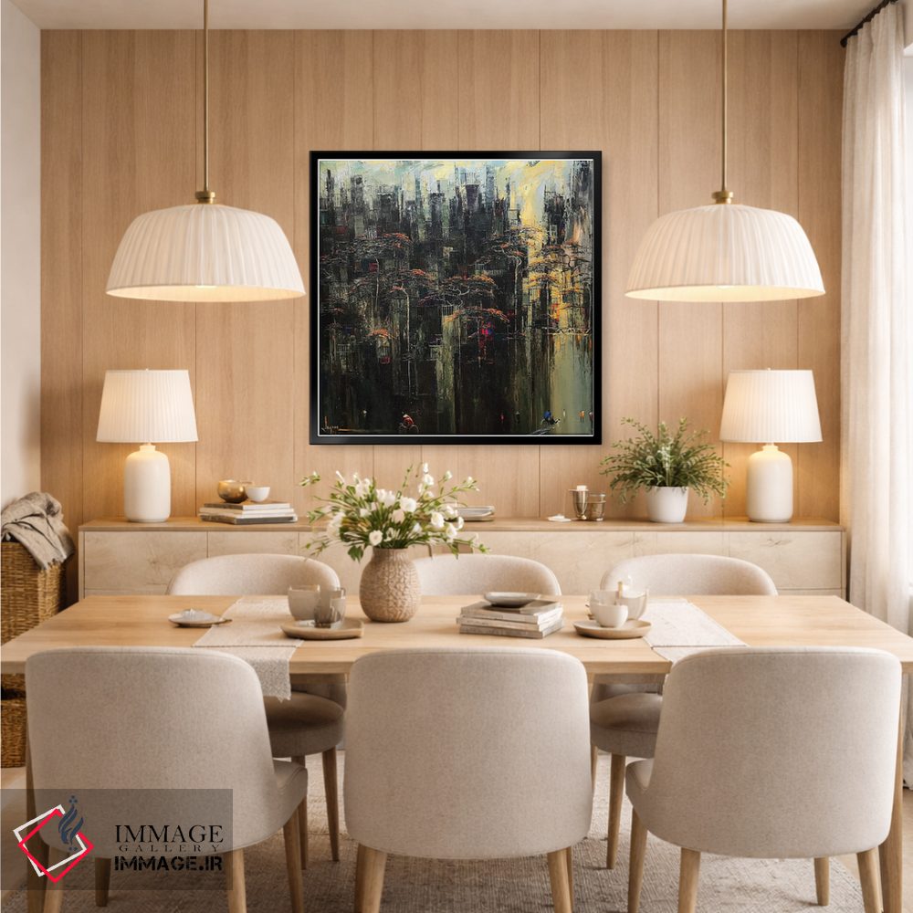 تابلو انتزاعی فراخوان آفتاب اثر له نگوک کوآن - D5B