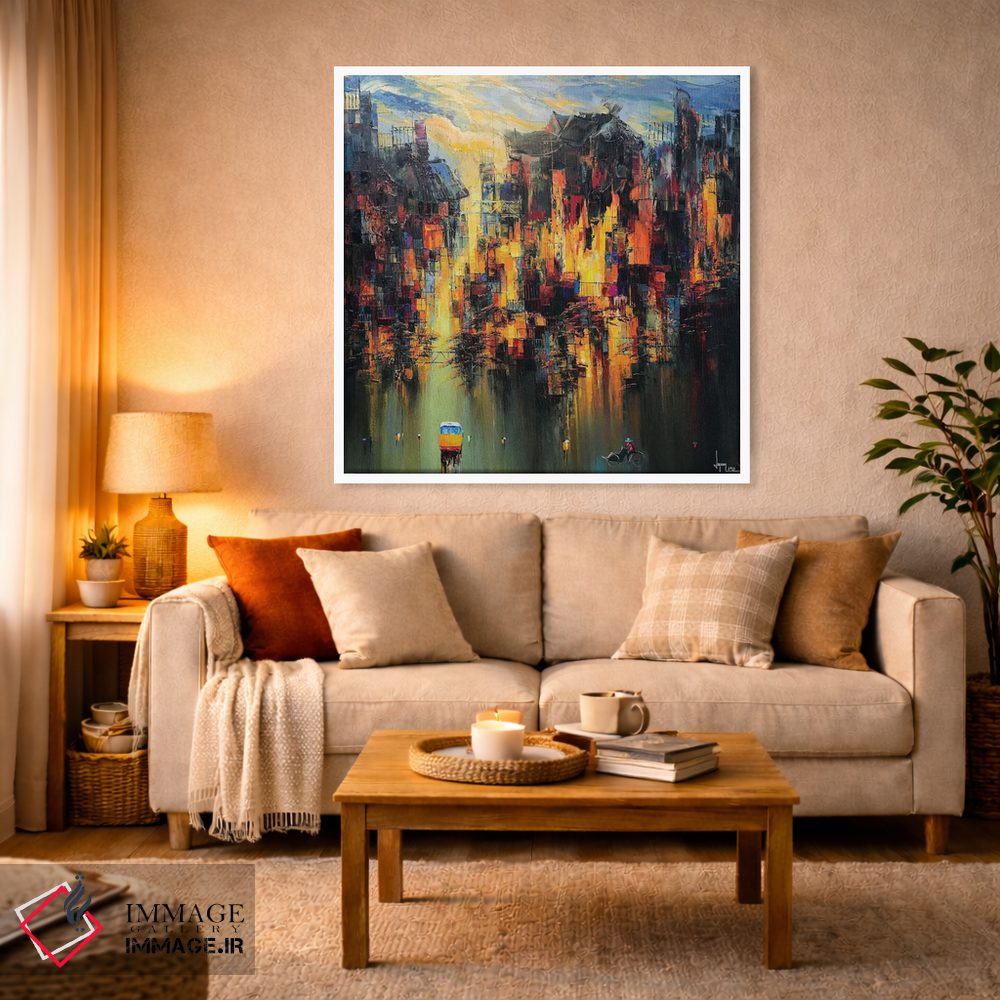 تابلو انتزاعی آفتاب عصرگاهی اثر له نگوک کوآن - D2W