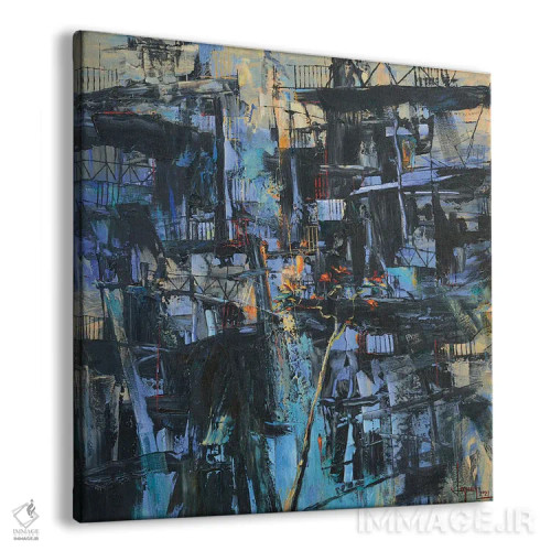 تابلو انتزاعی کوچه قدیمی اثر له نگوک کوآن - نمای پرسپکتیو محصول
