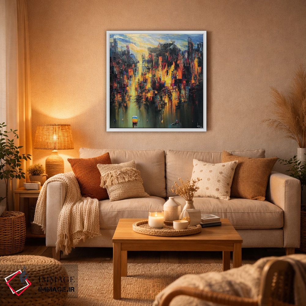 تابلو انتزاعی آفتاب عصرگاهی اثر له نگوک کوآن - D4W