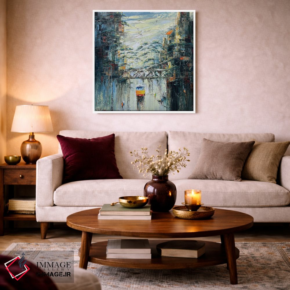 تابلو انتزاعی شهر من اثر له نگوک کوآن - D1W