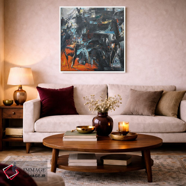 تابلو انتزاعی کج شدن به سوی خورشید اثر له نگوک کوآن - D4W