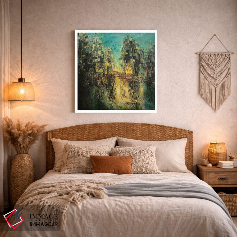 تابلو انتزاعی عصر در آن سوی خیابان اثر له نگوک کوآن - D3W