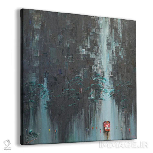 تابلو انتزاعی "خیابان قهوه قطار" اثر له نگوک کوآن - نمای پرسپکتیو محصول