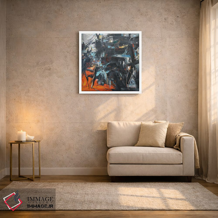 تابلو انتزاعی کج شدن به سوی خورشید اثر له نگوک کوآن - D3W