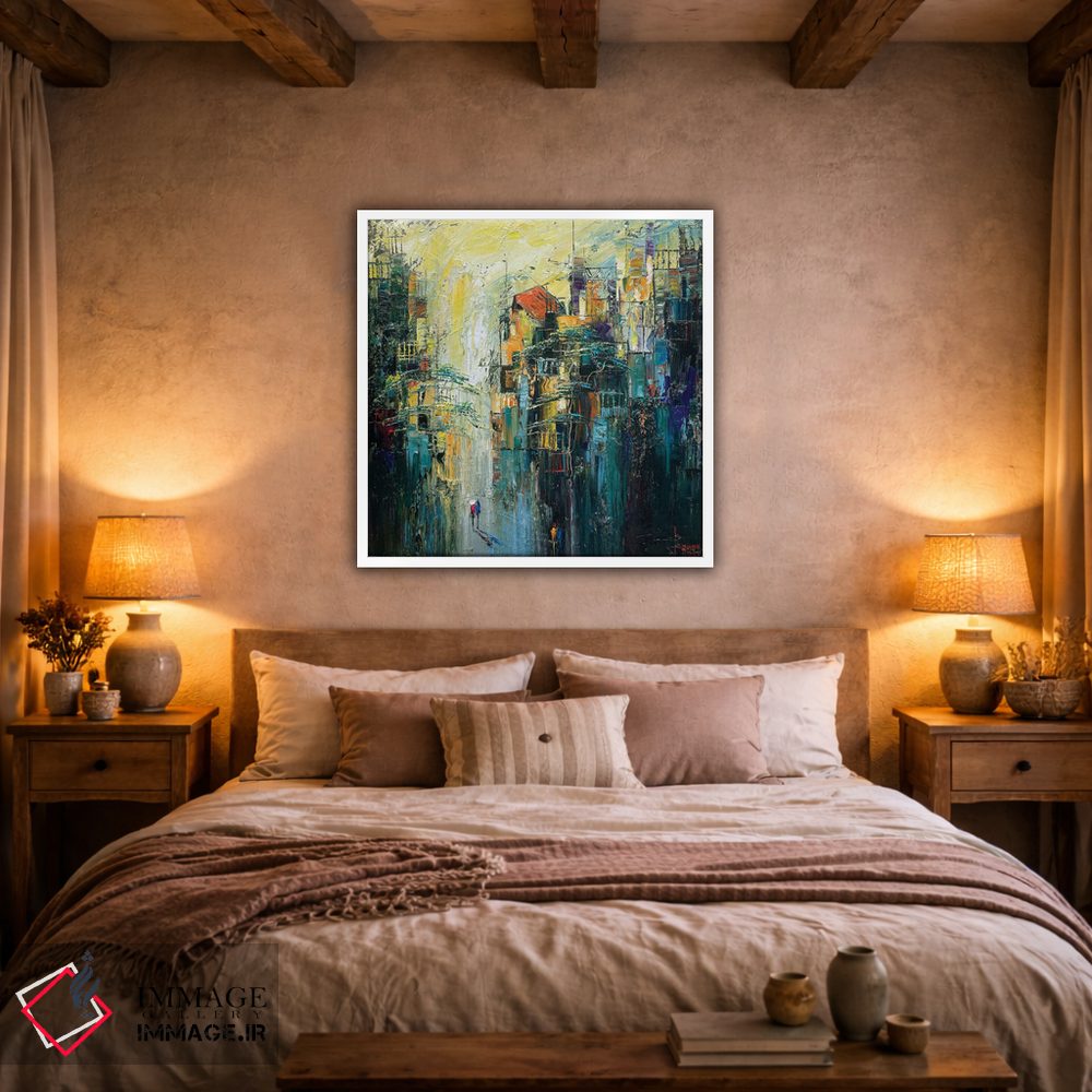 تابلو انتزاعی سپیده دم آرام اثر له نگوک کوآن - D1W