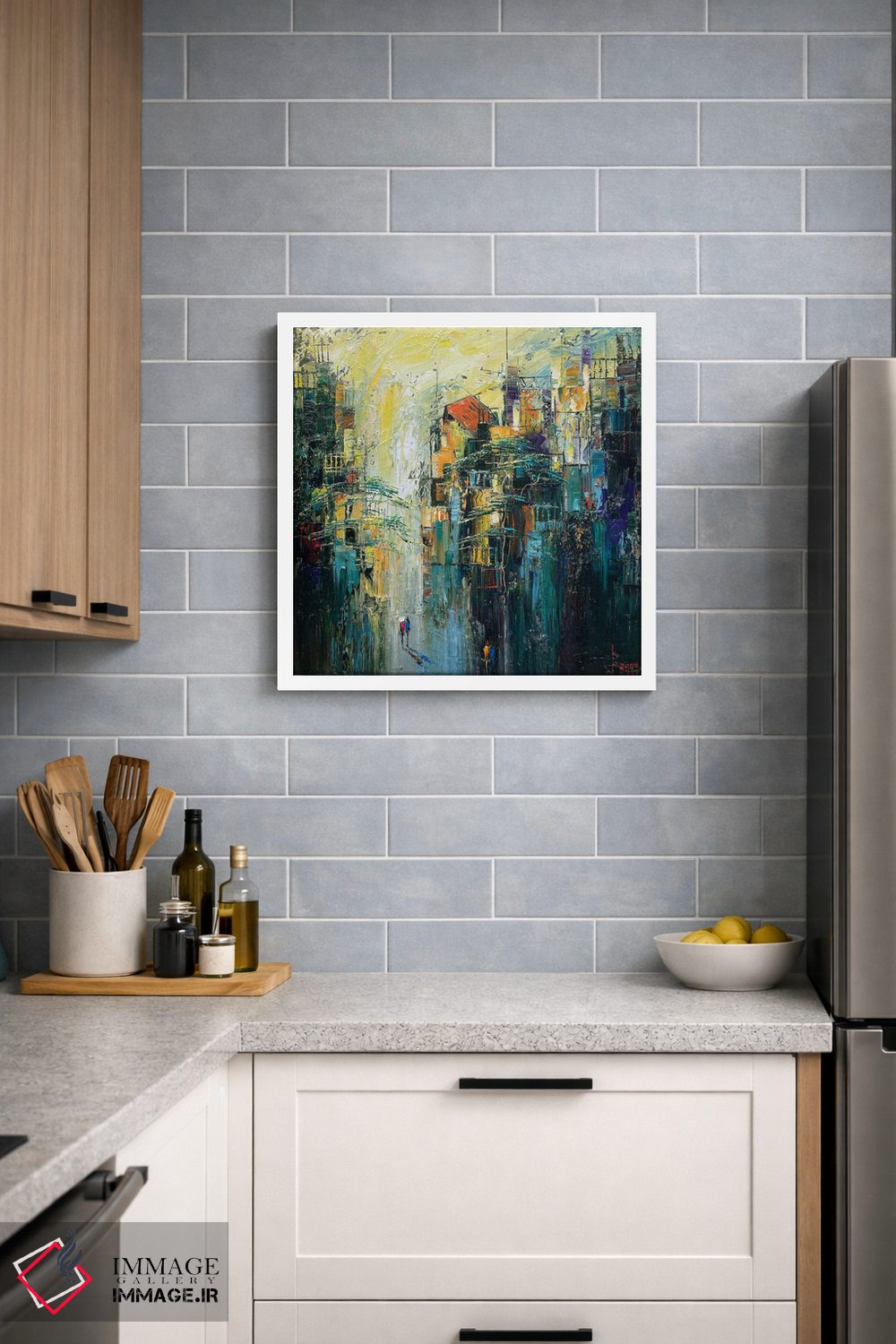 تابلو انتزاعی سپیده دم آرام اثر له نگوک کوآن - D2W