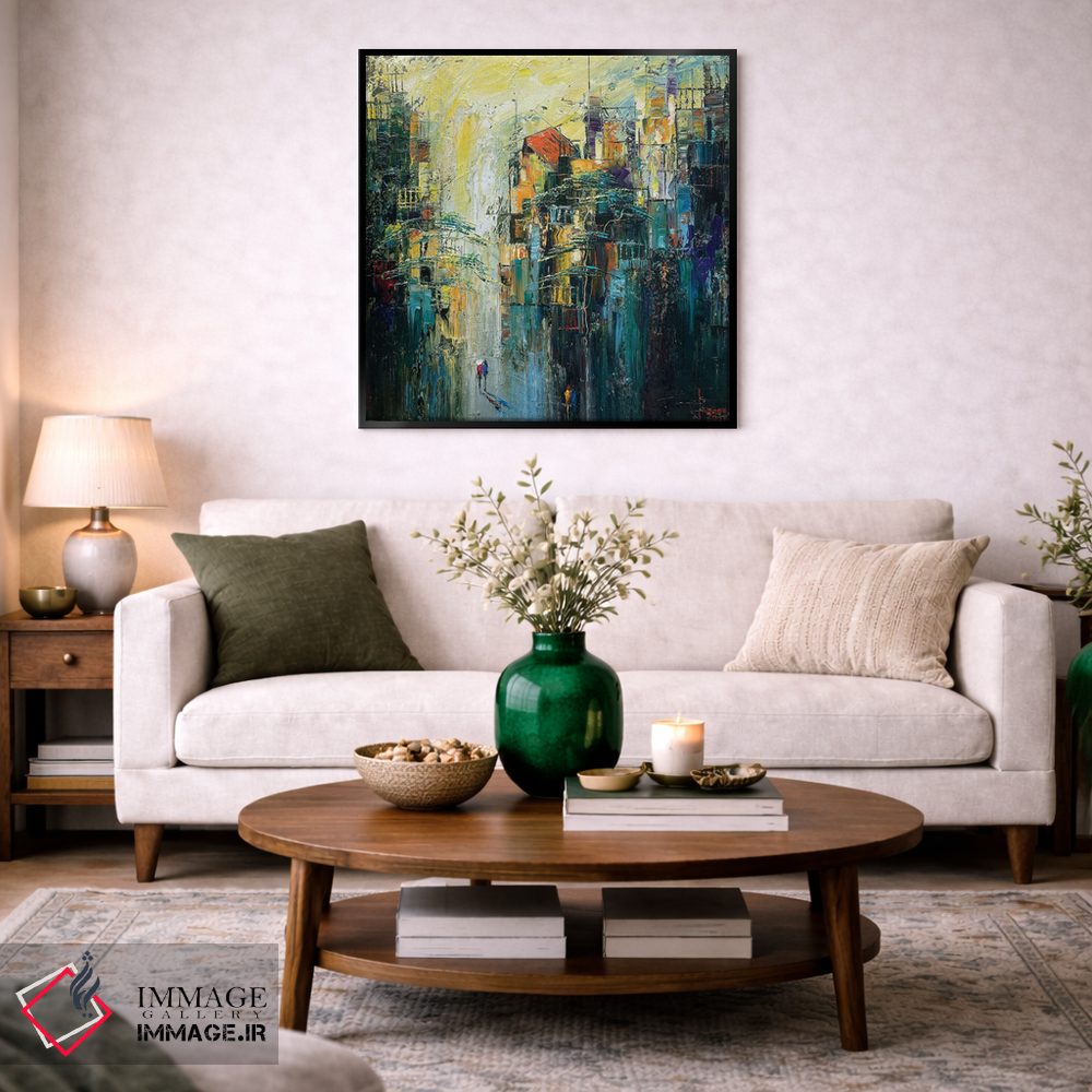 تابلو انتزاعی سپیده دم آرام اثر له نگوک کوآن - D4B