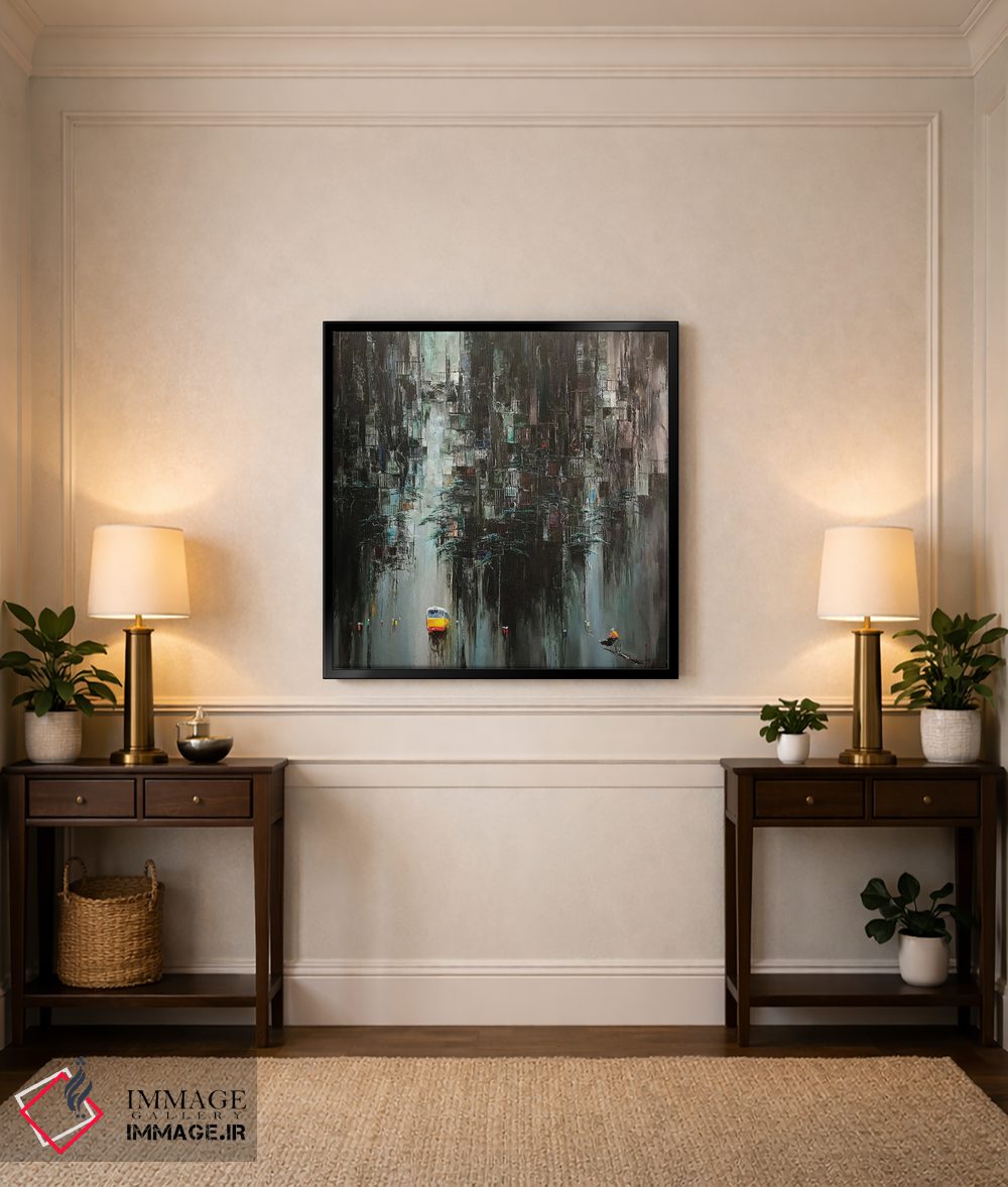 تابلو انتزاعی جاده در فصل روشنایی و تاریکی اثر له نگوک کوآن - D6B