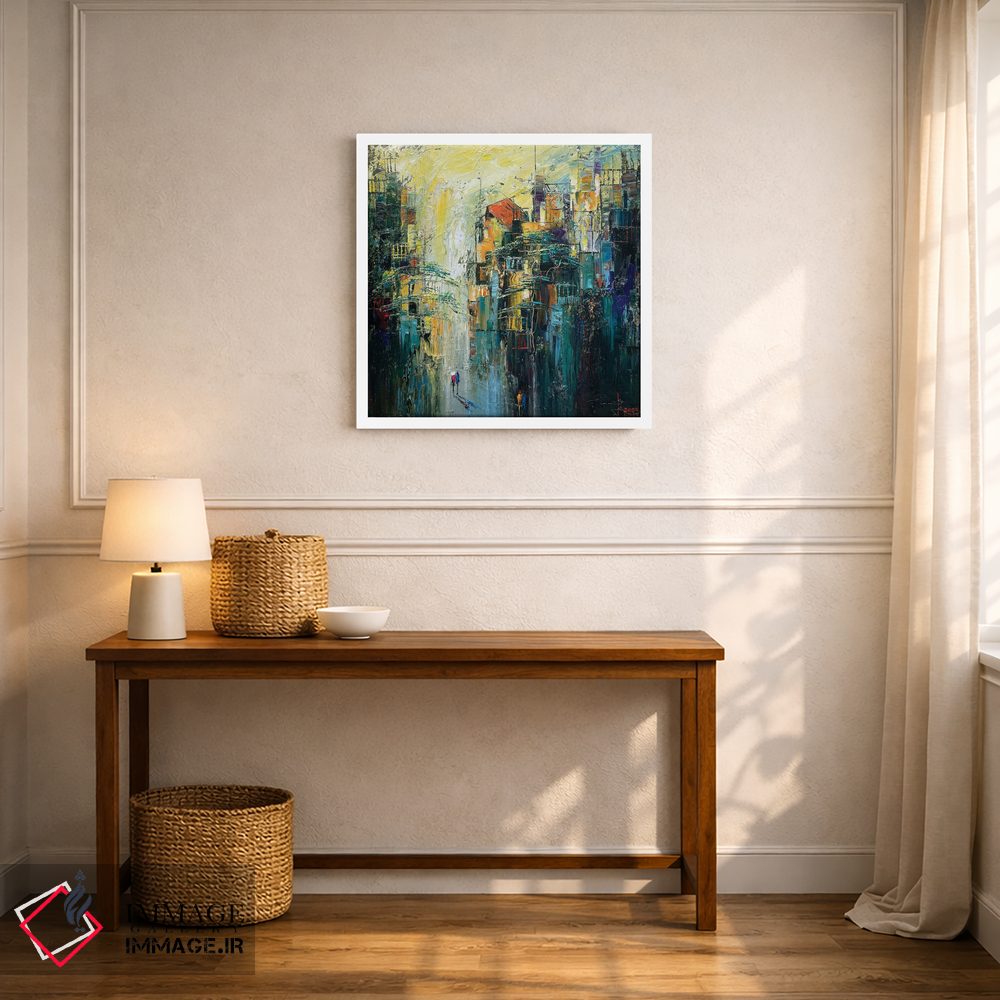 تابلو انتزاعی سپیده دم آرام اثر له نگوک کوآن - D5W